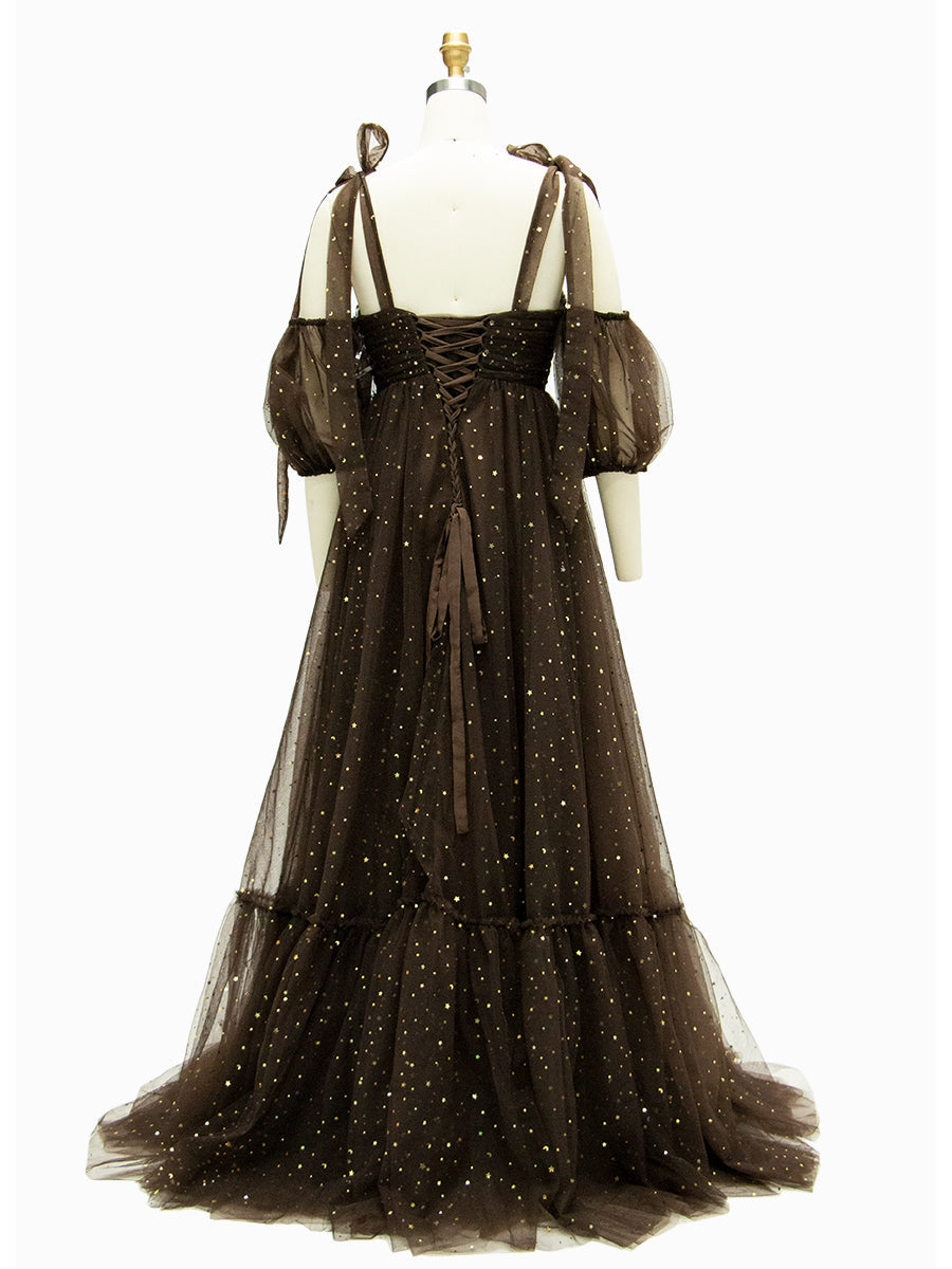 Sparkling Starry ,Tulle Maternity Photo Shoot Dress , Baby Shower Gown