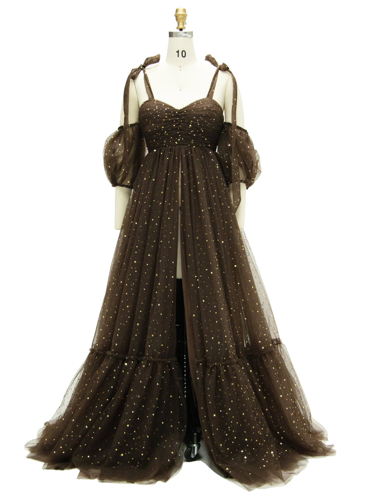 Sparkling Starry ,Tulle Maternity Photo Shoot Dress , Baby Shower Gown