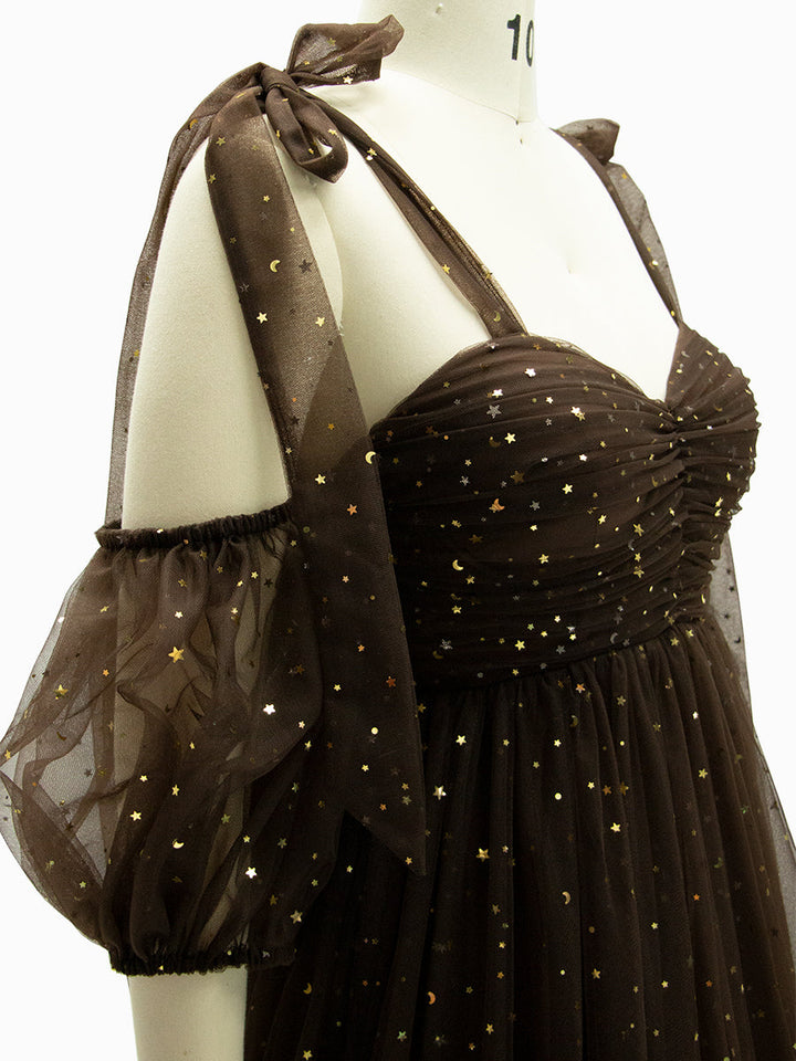 Sparkling Starry ,Tulle Maternity Photo Shoot Dress , Baby Shower Gown