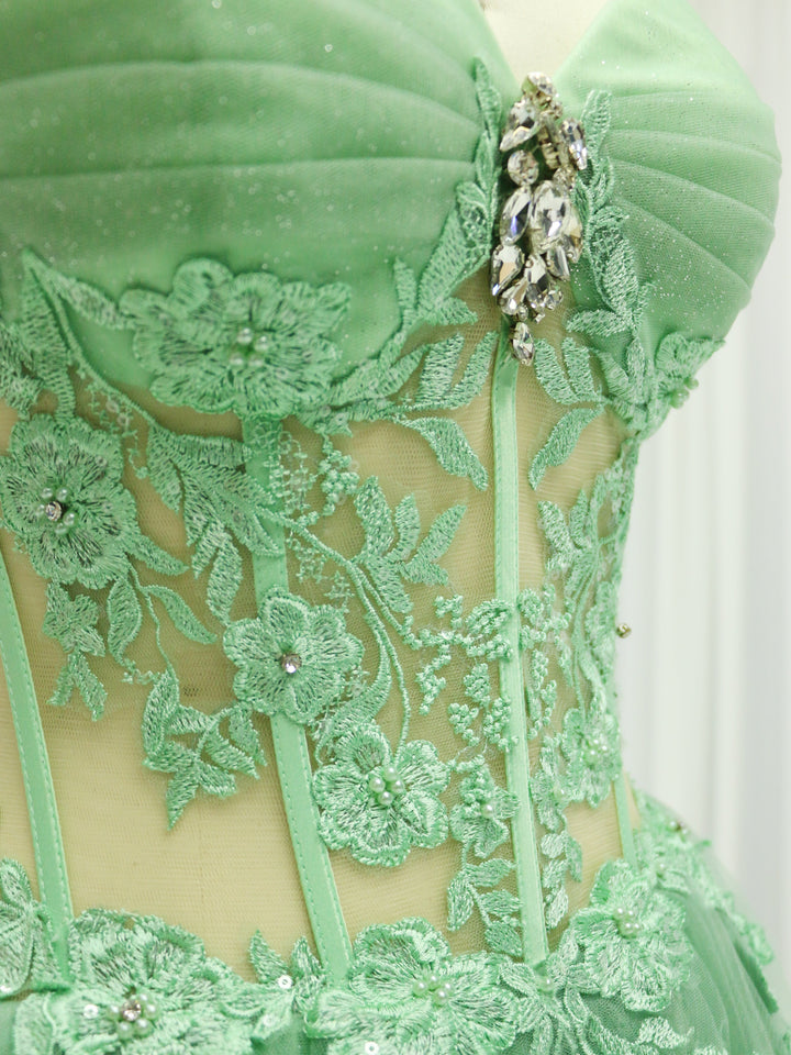 A Line , Sage Green,  Off-Shoulder,  Prom Dress with Emboidery Lace, Custom Colors