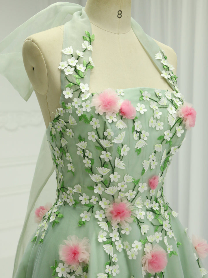 Elegance ,3D Flower, Tea Party Dresses, Graduation Prom Dress