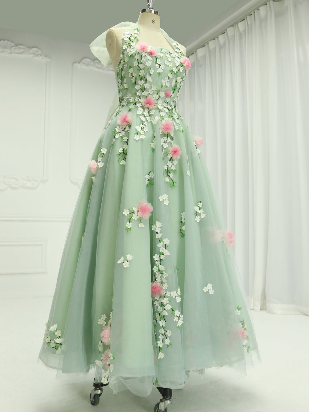 Elegance ,3D Flower, Tea Party Dresses, Graduation Prom Dress