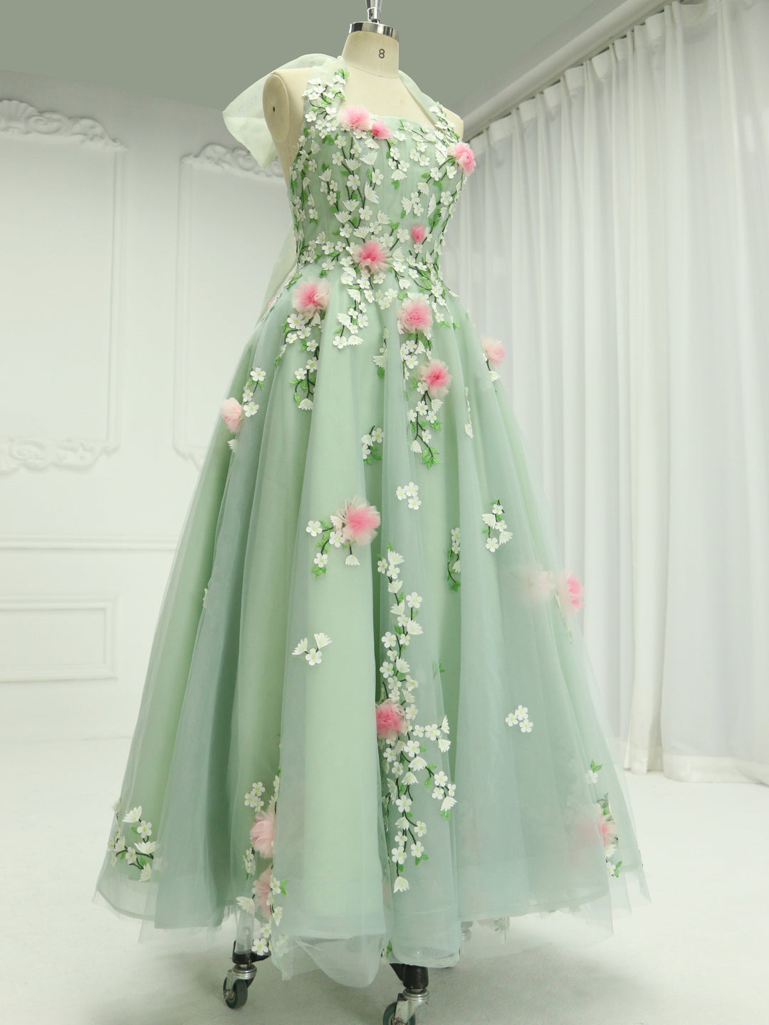 Elegance ,3D Flower, Tea Party Dresses, Graduation Prom Dress