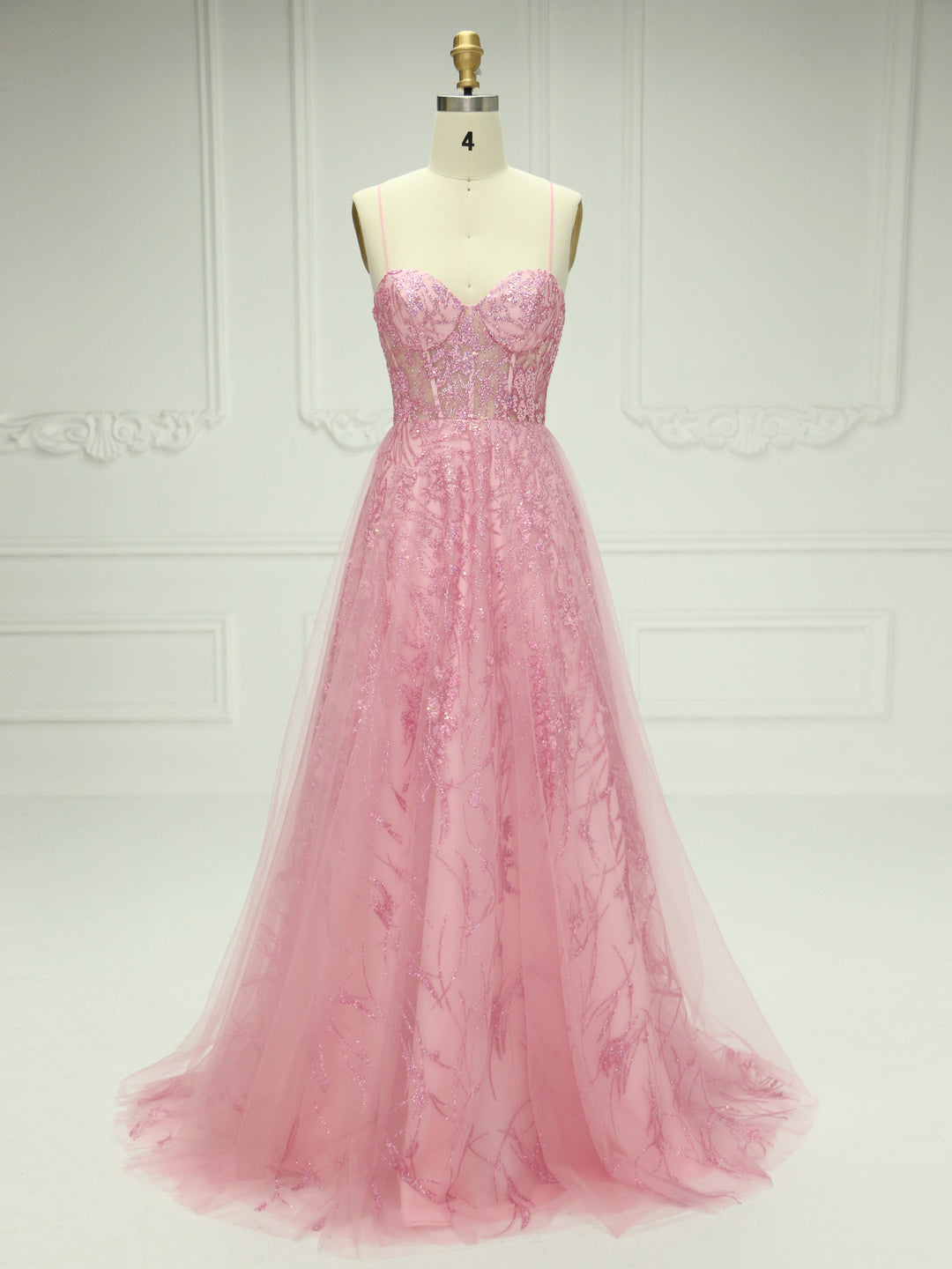 Spaghetti Straps Sequin Floor-Length , Prom Dress 