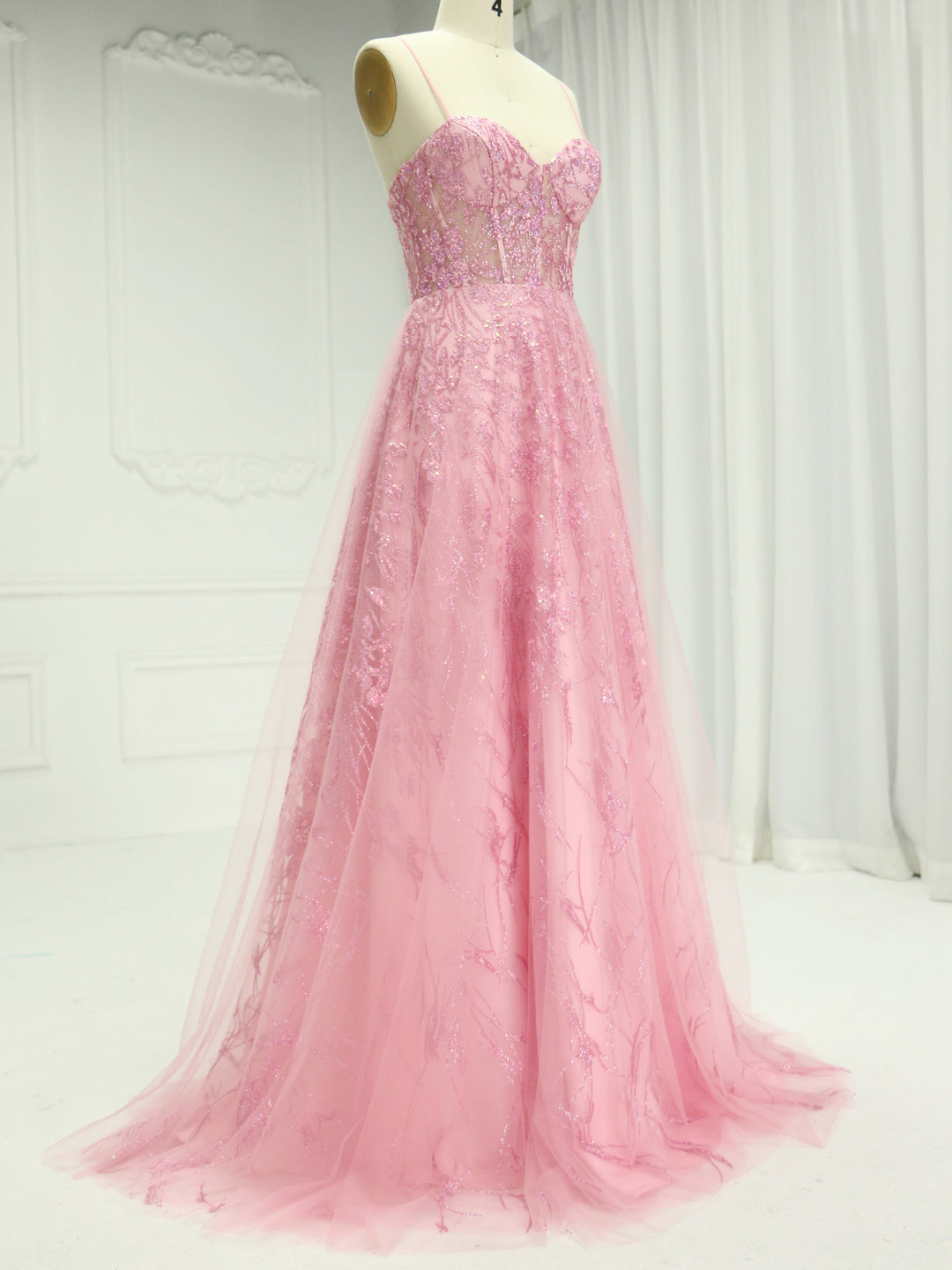 Spaghetti Straps Sequin Floor-Length , Prom Dress 