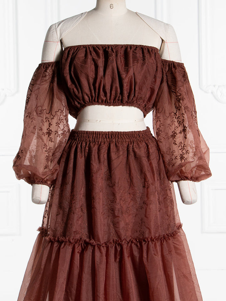 Zweiteiliges Set Spitze Boho Kleid Outfit Fotoshooting Kleid YW240014