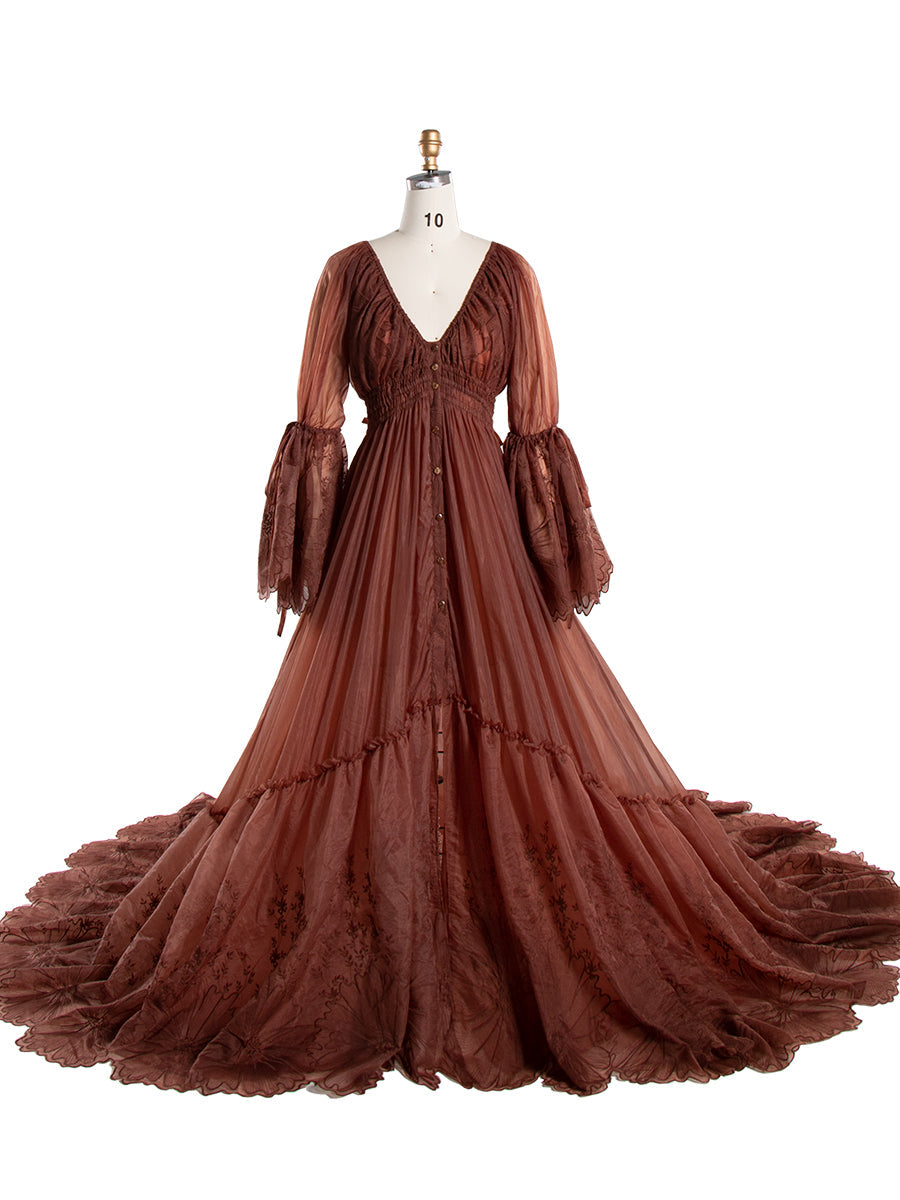 Boho Embroidery Lace Dress for Photo Shoot,  Woman Maxi Dress, Photography Props