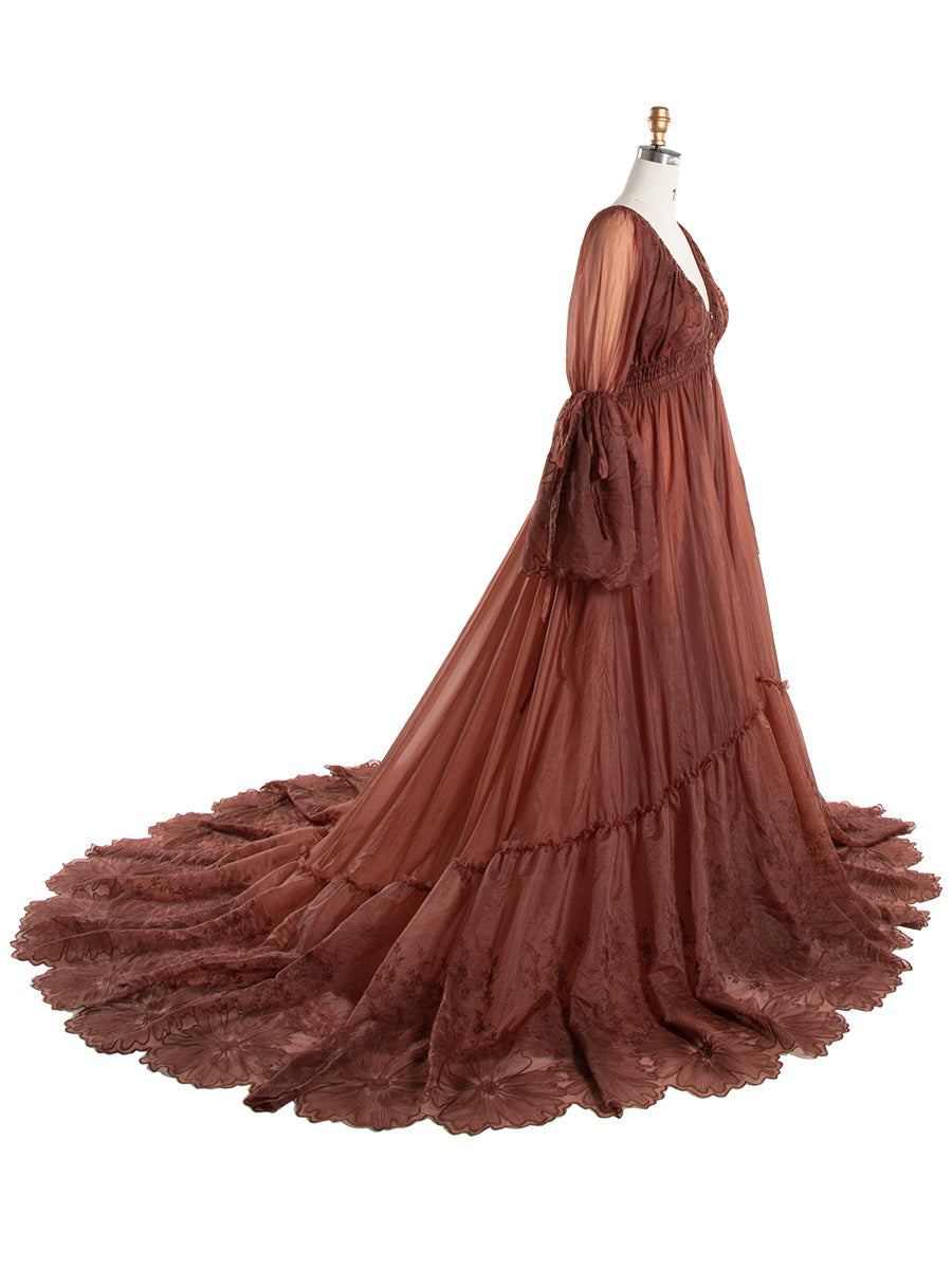 Boho Embroidery Lace Dress for Photo Shoot,  Woman Maxi Dress, Photography Props