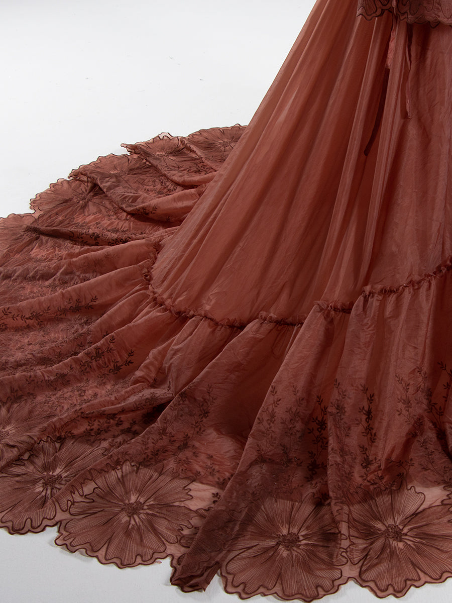 Boho Embroidery Lace Dress for Photo Shoot,  Woman Maxi Dress, Photography Props