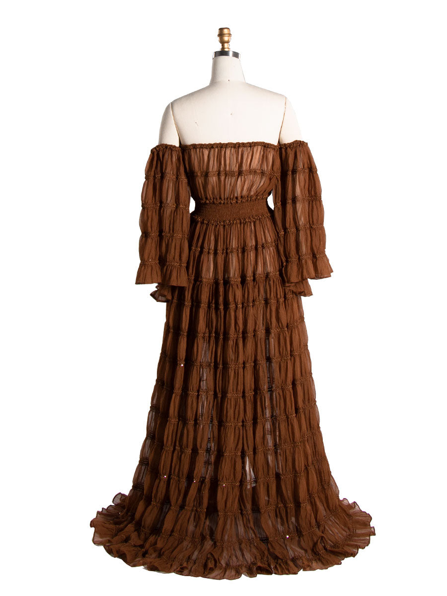 brown baby shower dress
