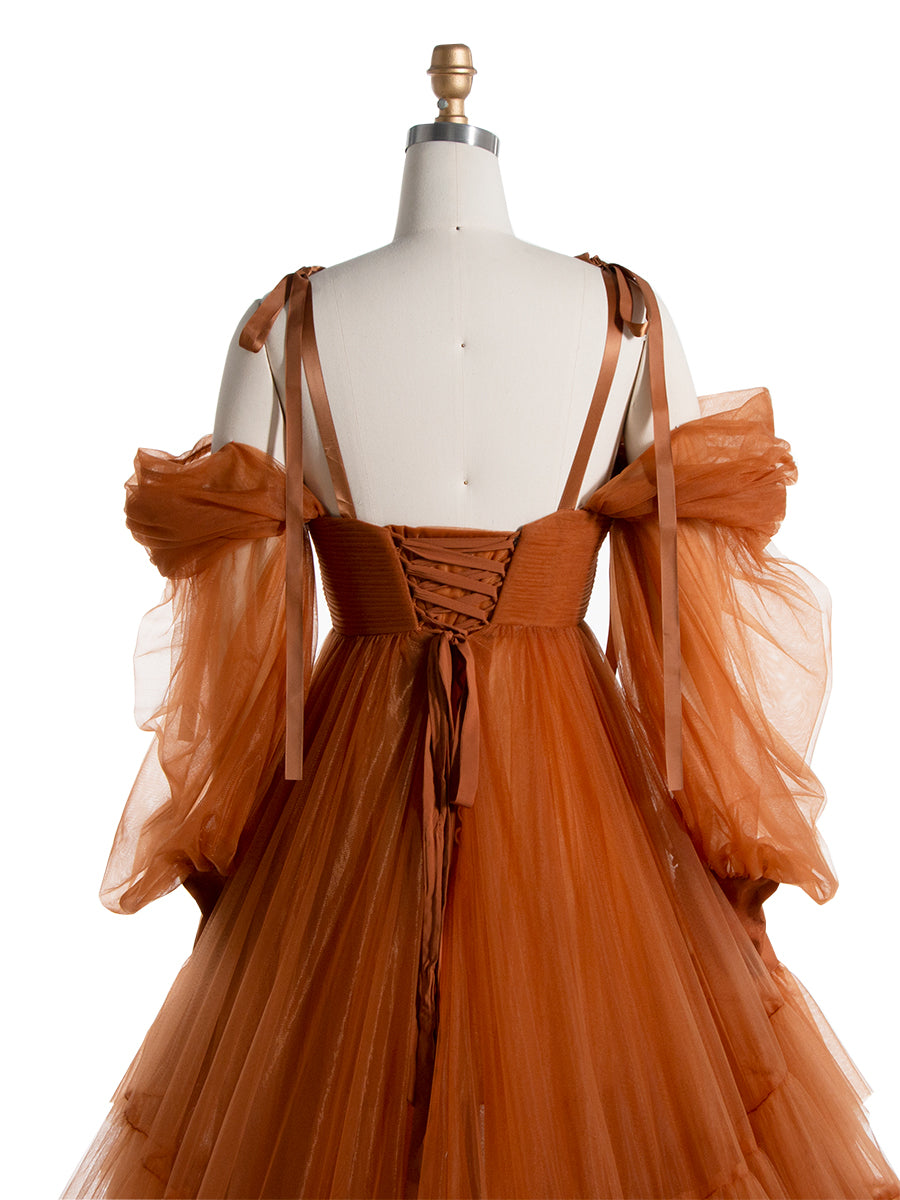 Umstandskleid für Fotoshootings, Tüllkleid, Fotografiekleid mit Bauchschlitz vorne, YW221106 