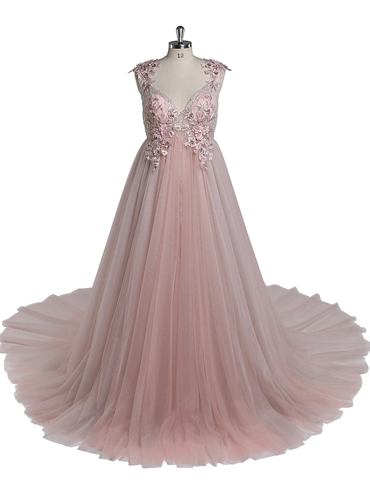 Elegantes Abendkleid mit Spitze und Blumenperlen, Umstandskleid für Fotoshootings, Rückenschnürung, Schwangerschaftsfotografie, Robe, Babypartykleid 