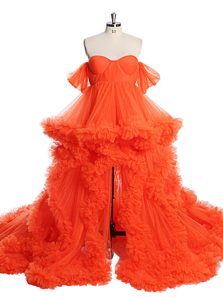 Schulterfreies Umstandskleid für Fotoshootings, Schwangerschaftsfotografie, Robe, Babypartykleid YW220108