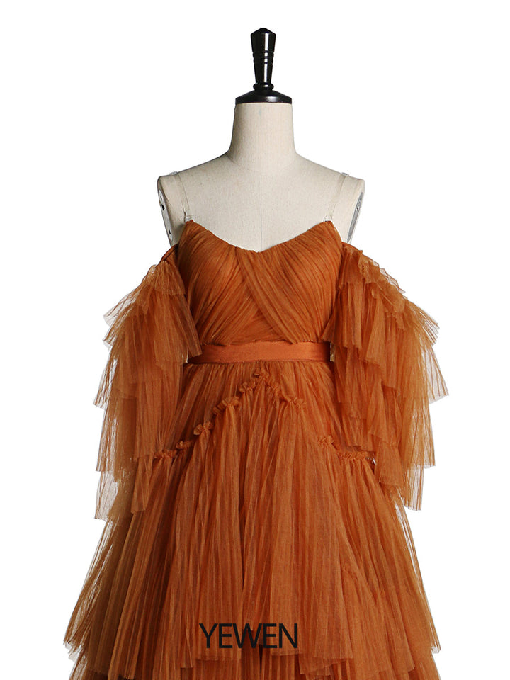 Sexy schulterfreies Umstandskleid mit Rüschen und Schnürung, Abendkleid für Fotoshootings, YW2051 