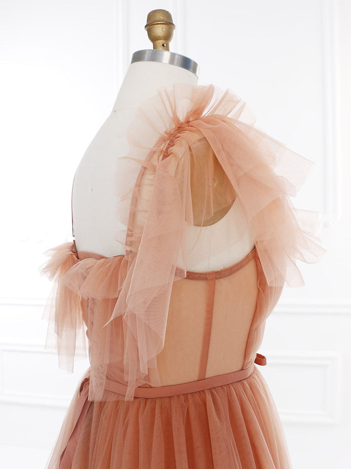 Elegant Long Tulle Evening Dresses, Photo Shoot Dress , Wedding Guest Dress
