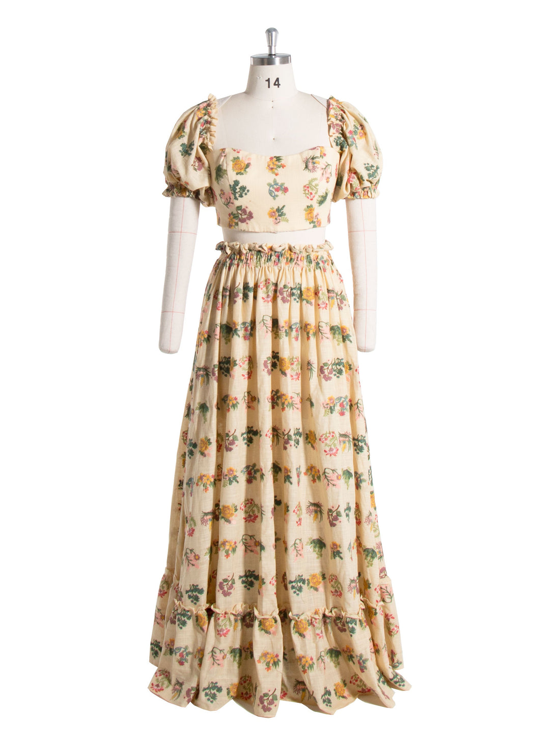 Embroidered Floral , 2 Piece Set Dress , Elastic Waist , Boho Photo Shoot Dress