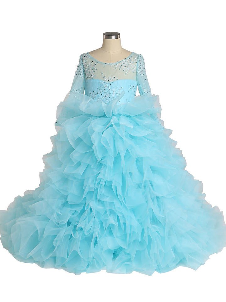 Weiche Organza-Rüschen Kleine Blumenmädchenkleider für Hochzeiten Babypartykleider Kinderfotografie Kleid Outfit YEWEN 