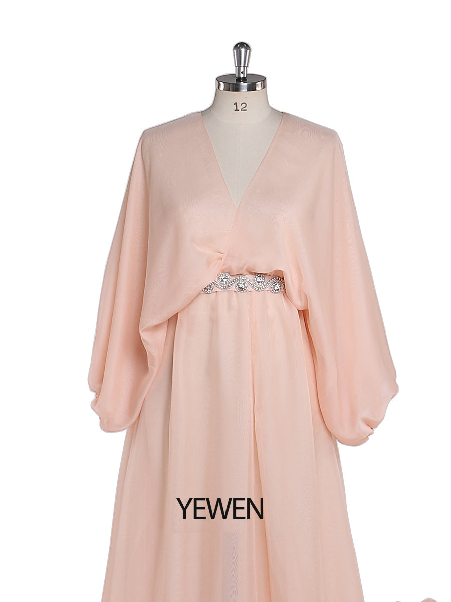 Abendkleid aus Tencel-Chiffon mit V-Ausschnitt, Umstandskleid für Fotoshootings, Fotografie-Kleid, Übergröße 
