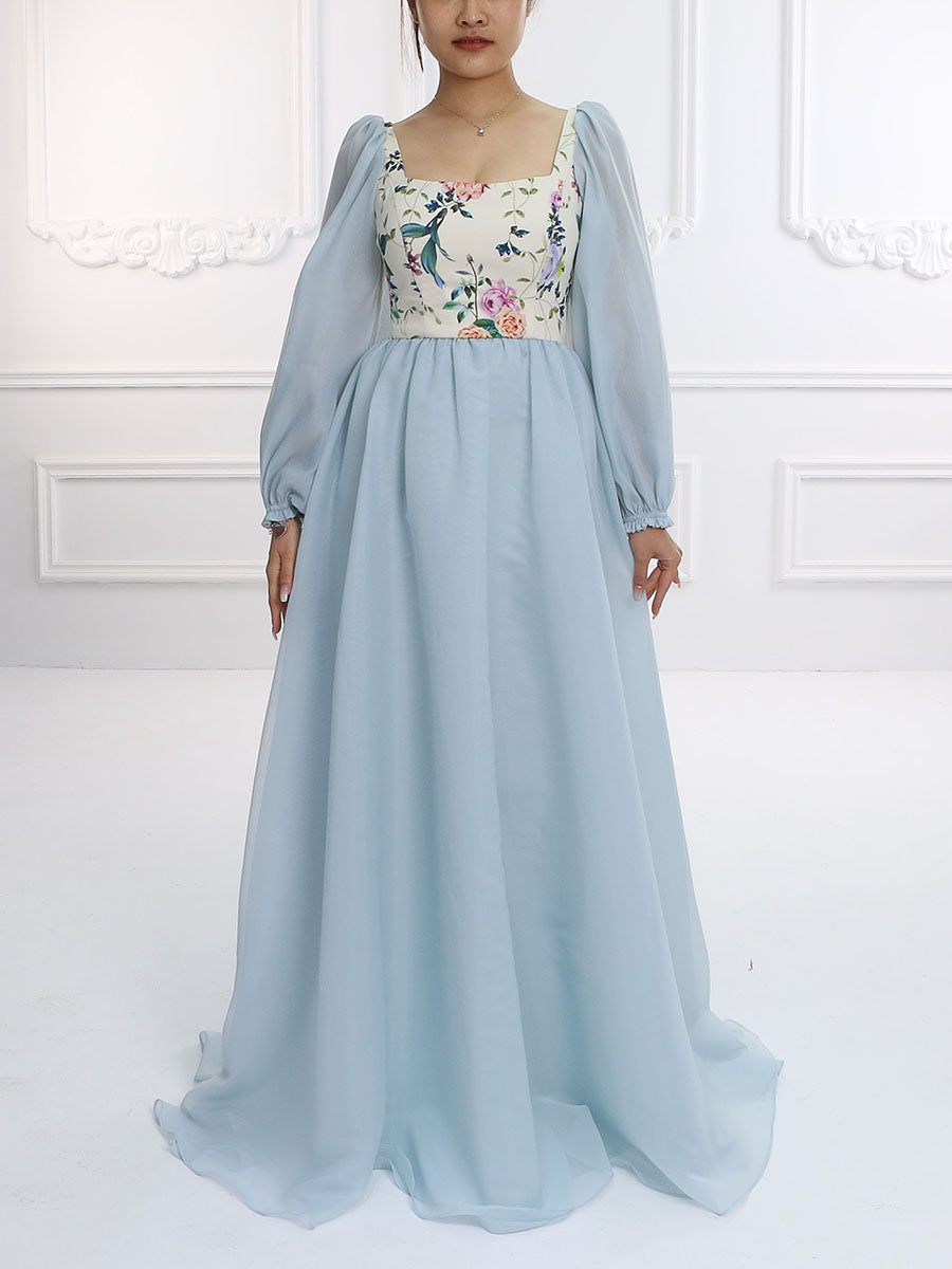 Boho Baumwolldruck Blumen Ballkleid Fotoshooting Kleider Maxikleid YW231139 