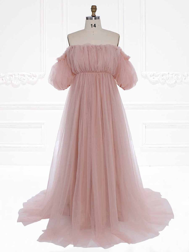 Elegantes schulterfreies Umstandskleid für Fotoshootings, Fotografie-Kleid-Outfits YW231105 