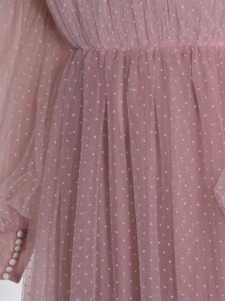 Off Shoulder, Polka Dot, Tulle Maternity Photo Shoot Dress, Elastic Waist Photography Props 