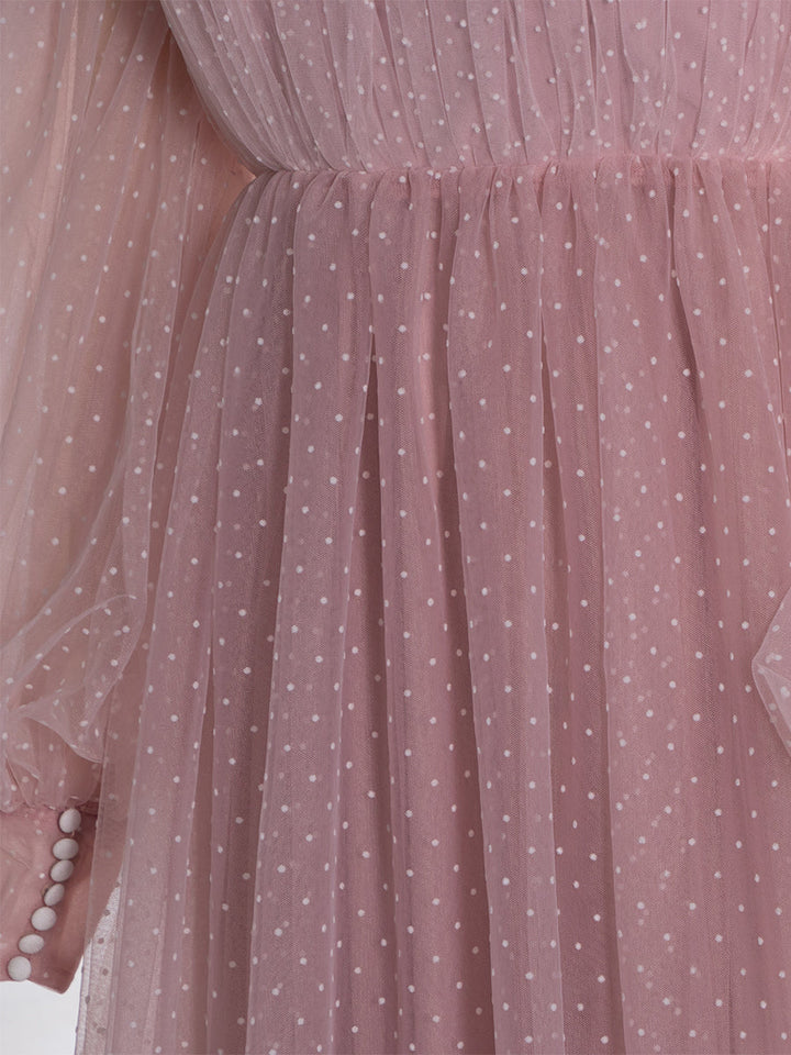 Off Shoulder, Polka Dot, Tulle Maternity Photo Shoot Dress, Elastic Waist Photography Props 