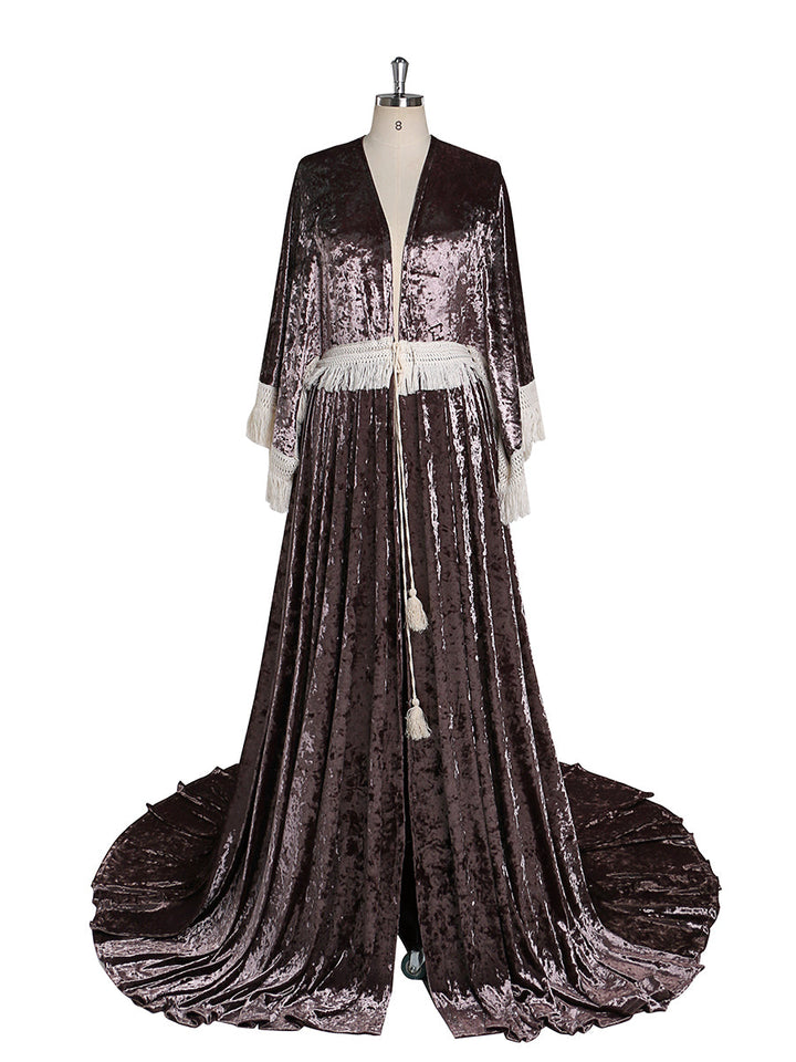 Stretch-Samt-Boho-Kleid, zauberhaftes Kleid für besondere Momente, Schwangerschafts-Fotoshootings, Kleid YEWEN YW220820 