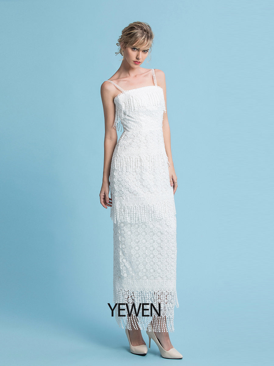 Boho Spitzen Brautkleid Schickes Bohemian Brautkleid Schlichtes Strandhochzeitskleid 