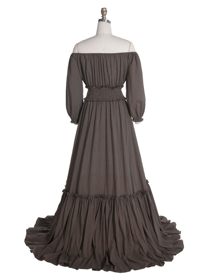 Hochwertiges Boho-Maxikleid aus Baumwolle für Strand-Fotoshootings YW240110 