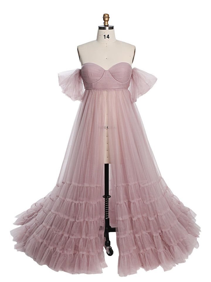 Elegantes Tüll-Fotoshooting-Kleid, Umstandskleid für Fotoshootings, YW231018 