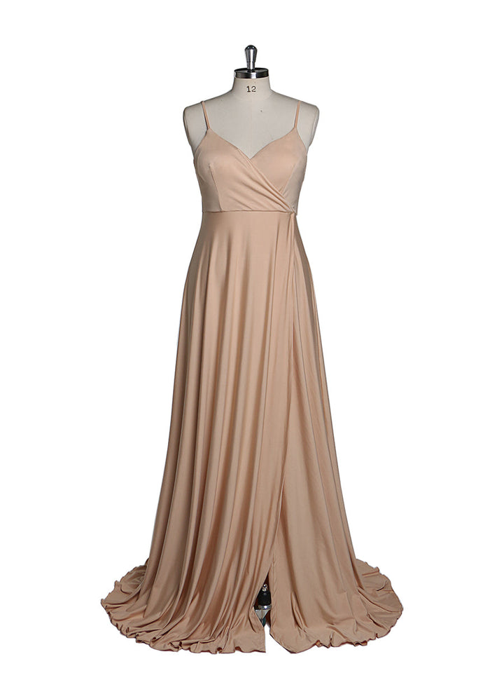 Elegantes Damen Elastisches Abendkleid Spaghettiträger Kleider Slim Fit Umstandskleid Benutzerdefinierte Farbe YEWEN YW220105 