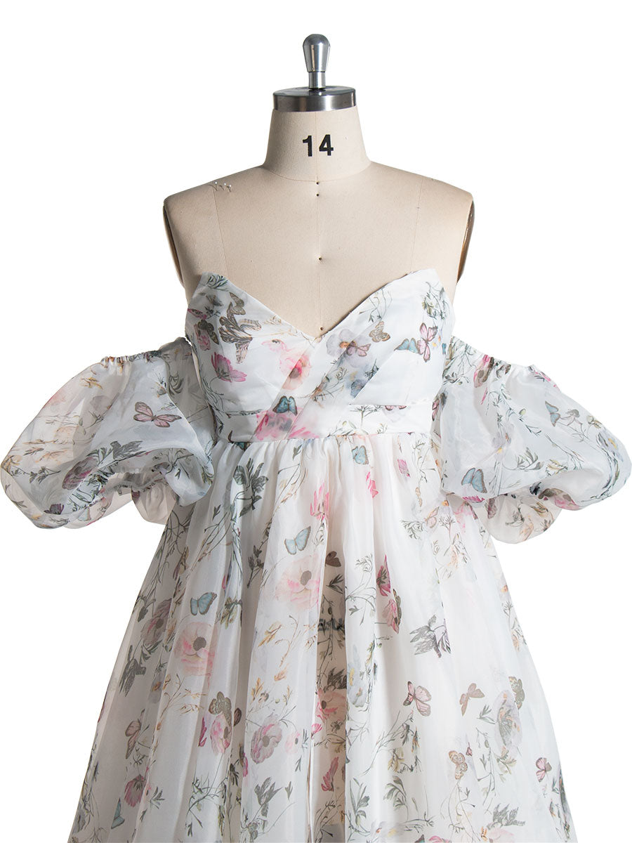 V Neck, Printed Floral Matrenity Photoshoot Dresses for Women
