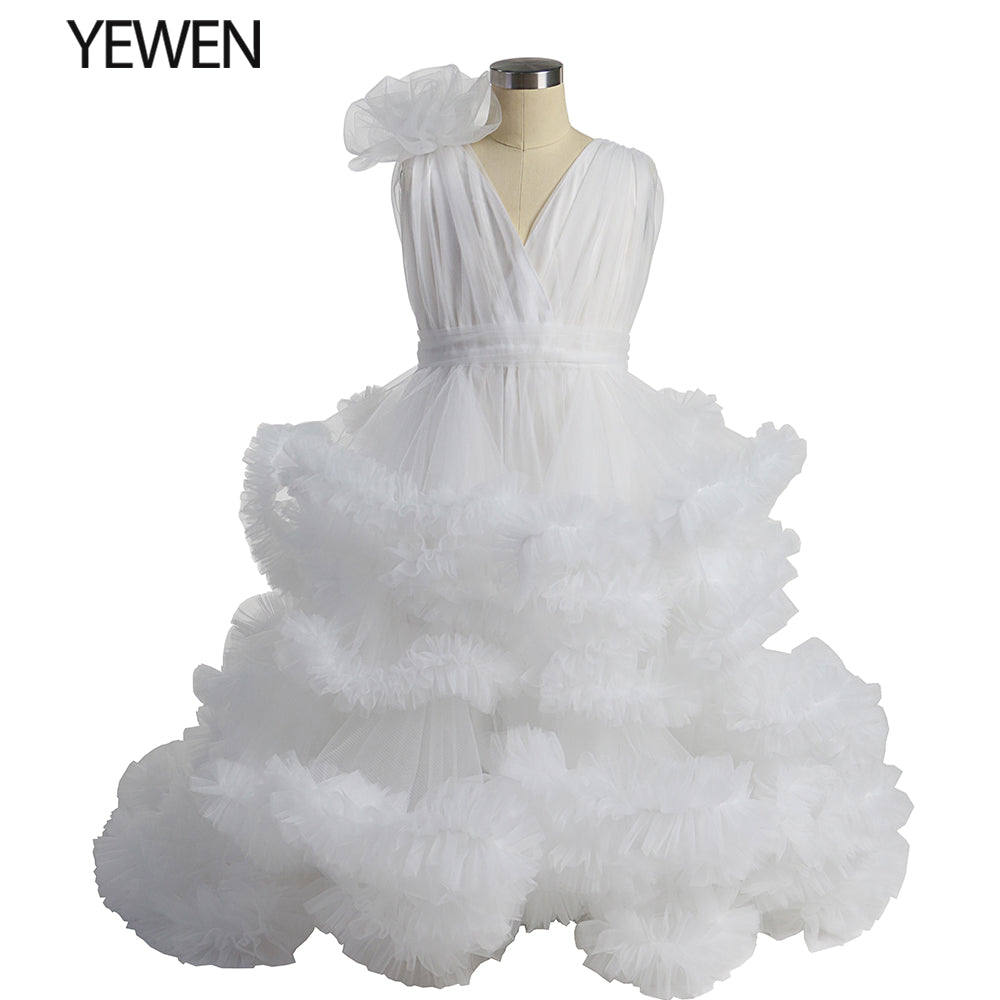 Wolke Rüschen Kleine Blumenmädchenkleider für Hochzeiten Babyparty Kinderbilder Kleid Kinder Fotoshooting Babyparty YE8017 