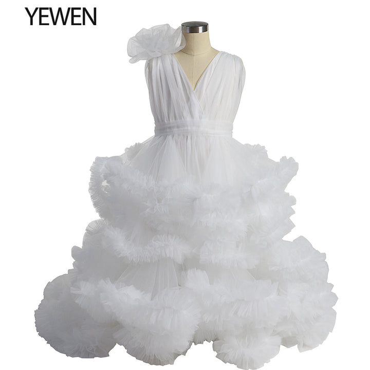Wolke Rüschen Kleine Blumenmädchenkleider für Hochzeiten Babyparty Kinderbilder Kleid Kinder Fotoshooting Babyparty YE8017 