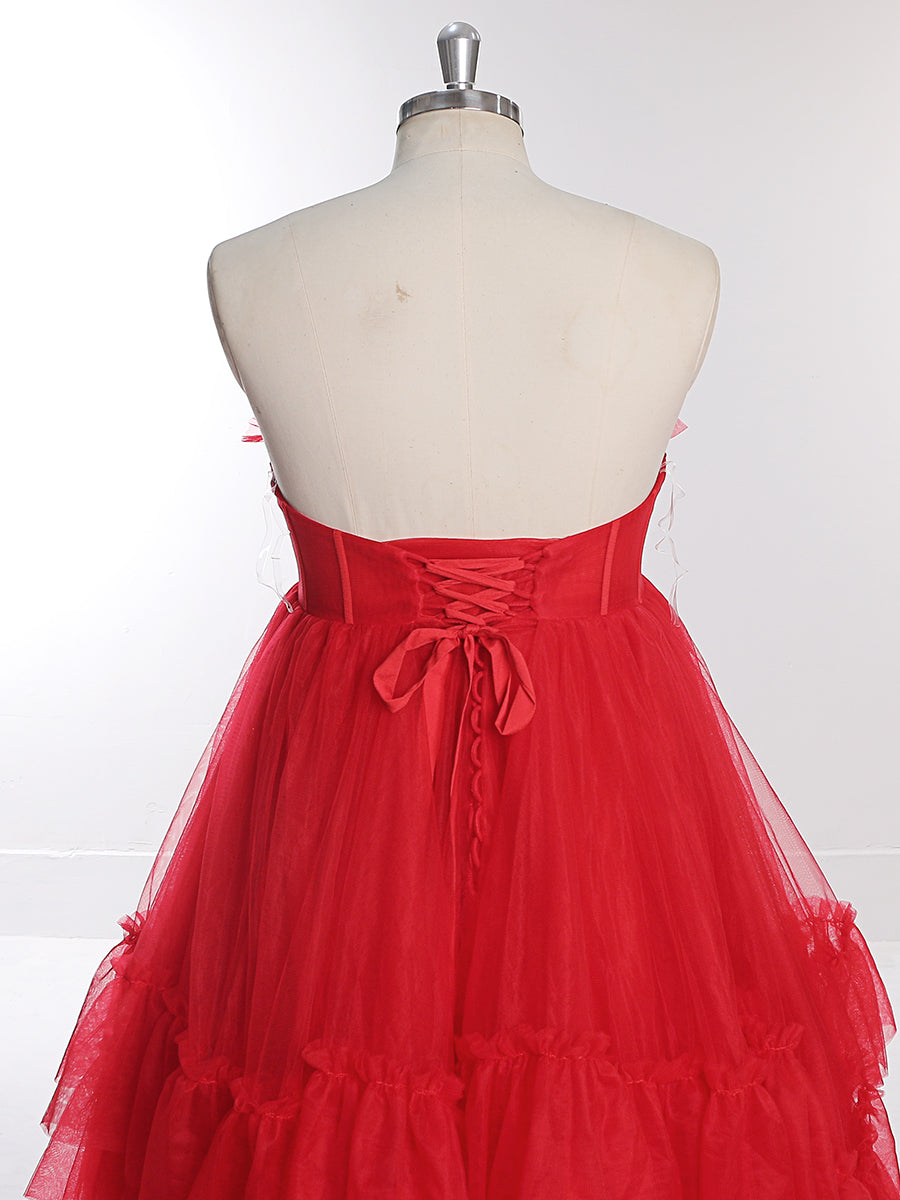 Tüllkleid mit hoher Taille und Rüschen für Fotoshootings, Fotoshooting-Kleider für Frauen YW231011 