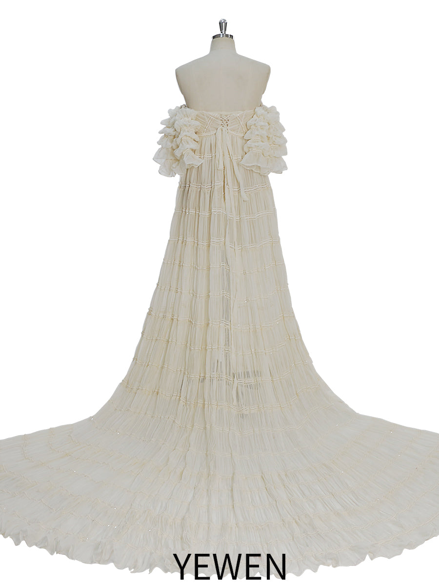 Chiffon-Korsett-Fotoshooting-Kleid, Bohemian-Stil, Umstandskleid für besondere Anlässe, YEWEN YW231033 