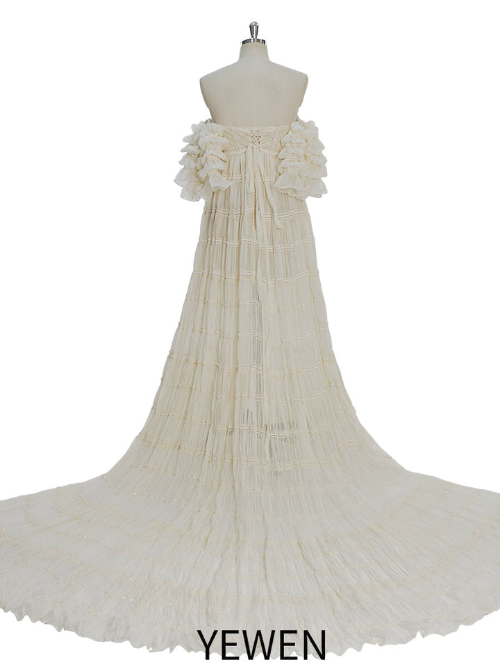 Chiffon-Korsett-Fotoshooting-Kleid, Bohemian-Stil, Umstandskleid für besondere Anlässe, YEWEN YW231033 