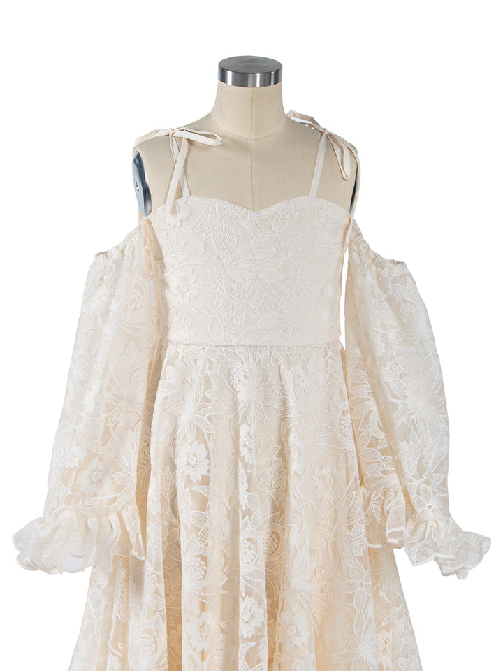 Kleid für Fotoshootings für kleine Mädchen, passendes Spitzenkleid für Mutter und Tochter – Mama-und-ich-Kleid YW250006