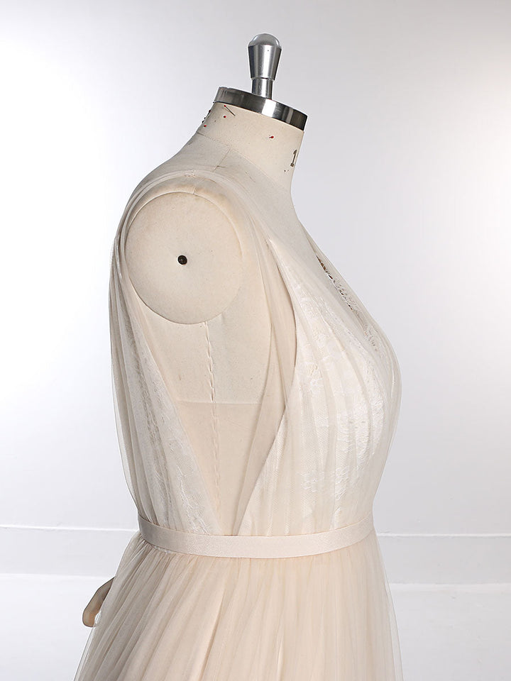 V-Ausschnitt Tüll Umstandskleider für Fotoshootings / Babypartykleid Brautkleid YEWEN YW230213 