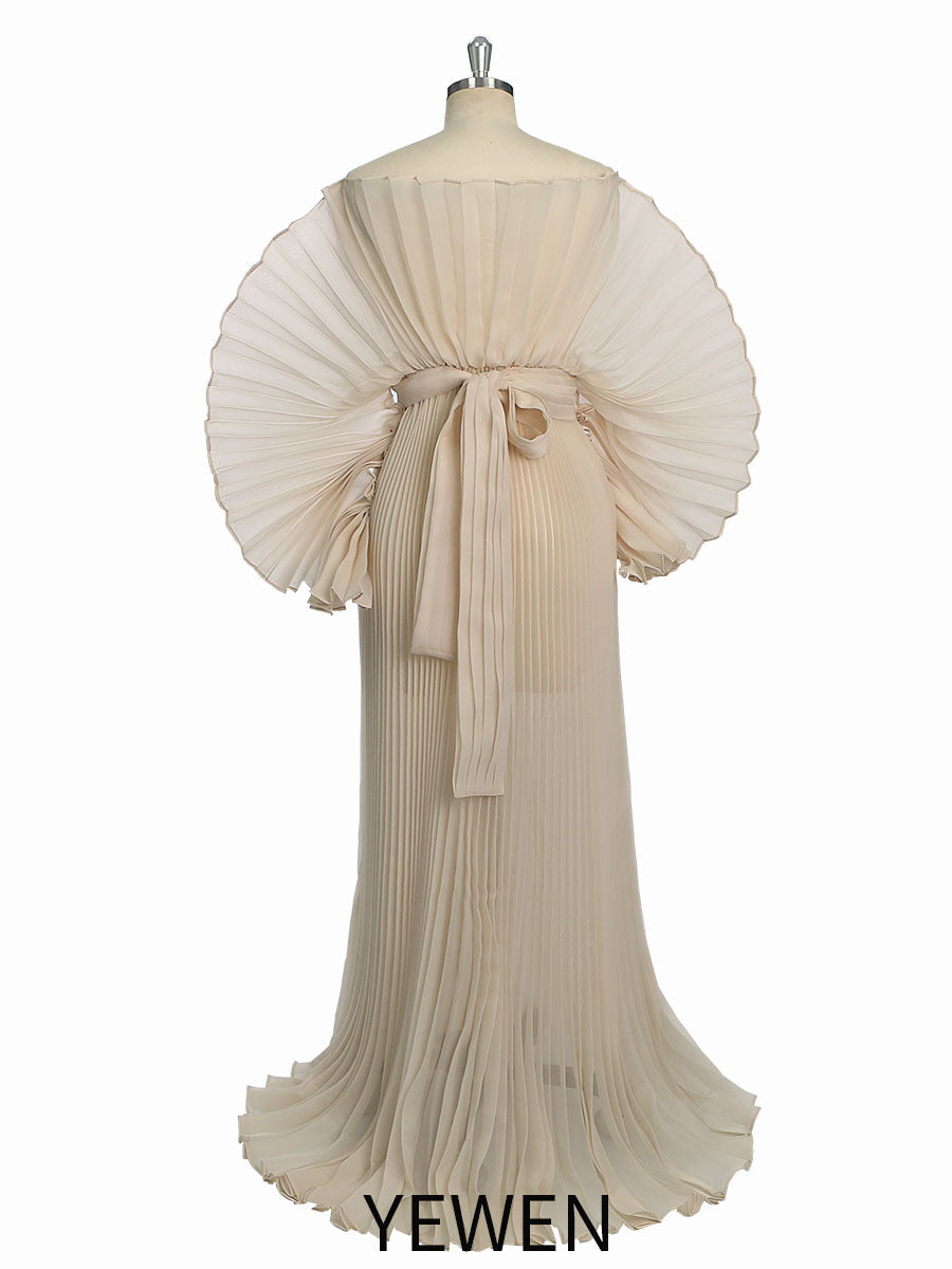 Fashion Organza Pleated  Maternity Dress for Photo Shoots , Dress for Pregnancy Photo Shoot