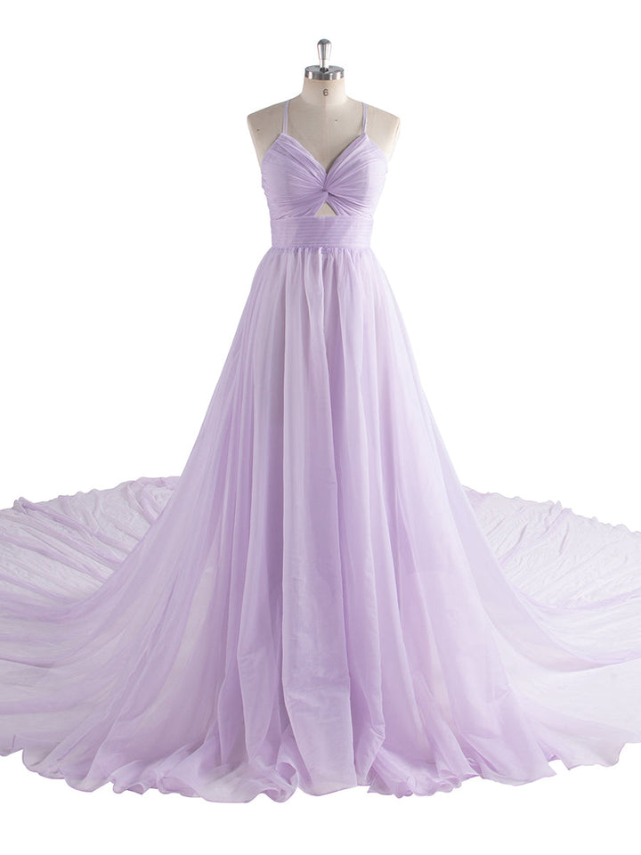 Lila fliegendes Kleid für Fotoshooting, lange Schleppe, Seide, weicher Organza, fließendes Kleid, Shooting-Kleid YW250016 