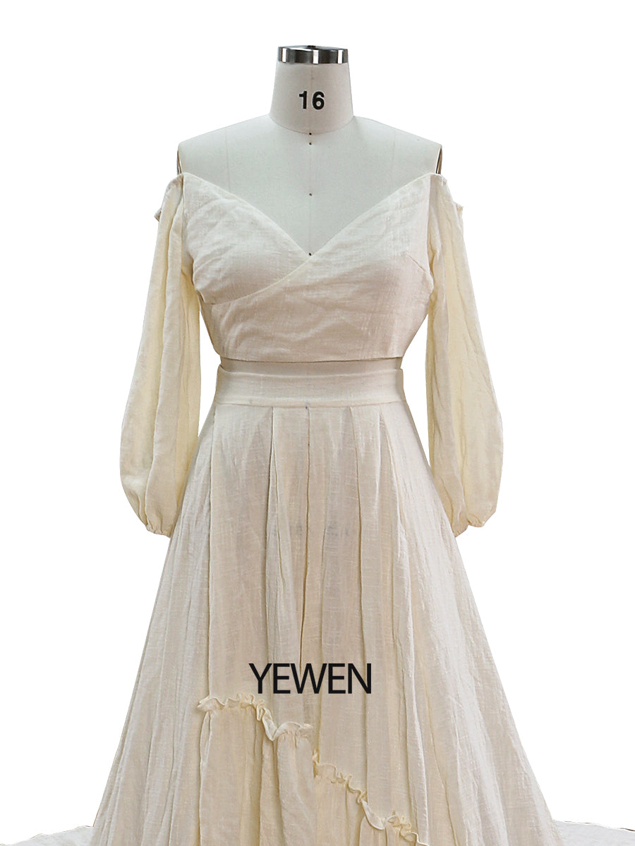 V-Ausschnitt Damenkleid Seitenschlitz Maxikleid Fotoshooting Kleid Benutzerdefinierte Farben YEWEN YW220326