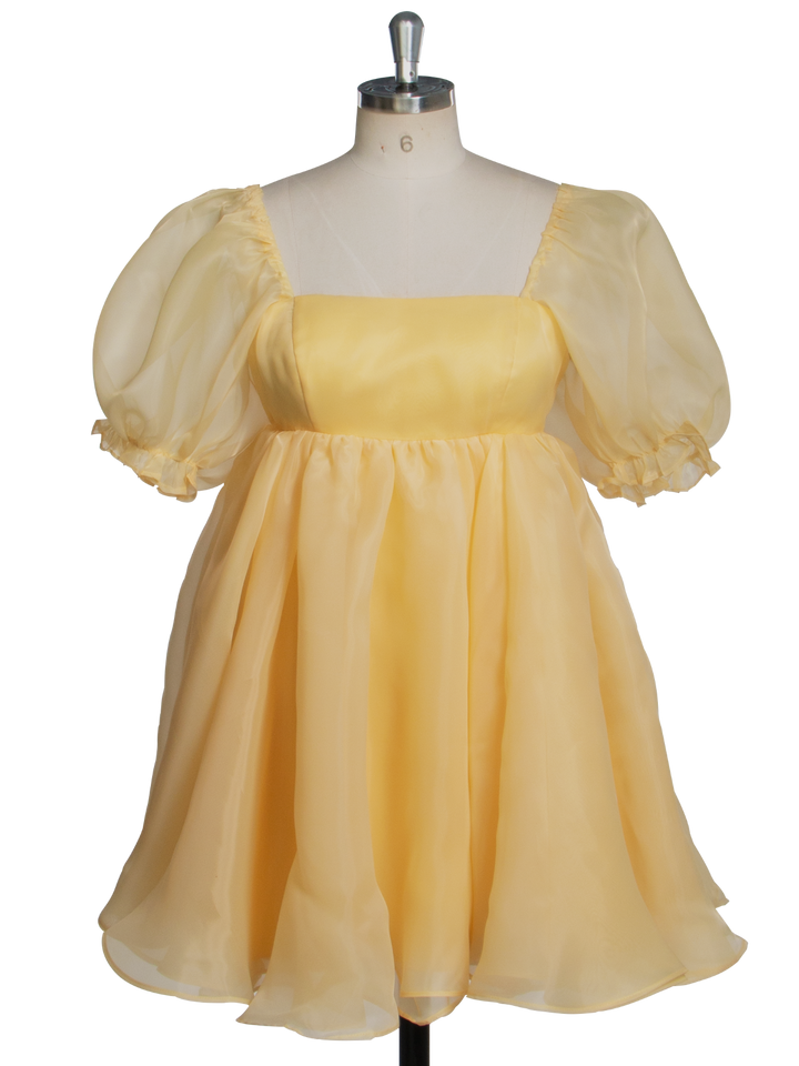 Gelbes kurzes Mini-Partykleid, elegante Homecoming-Cocktailkleider YW243161