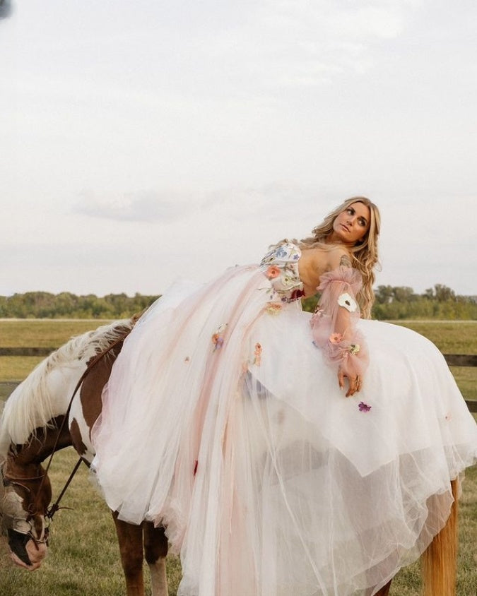 colorful wedding dress
