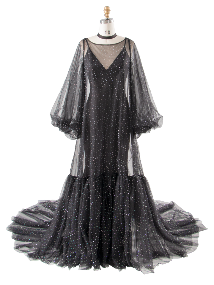 2 in 1 Kleid mit Glitzer Boho Hochzeitsgastkleid Fotoshooting Kleid YW230327