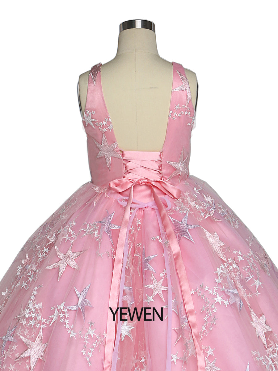 Rosa Tüll Prinzessin Mädchen Partykleider für Hochzeiten Geburtstage Kinder Fotoshooting Kleid Babyparty Kleider YEWEN YW211231 