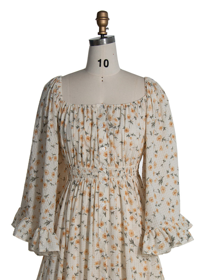 Boho-Maxikleid mit großen ausgestellten Ärmeln, rustikales Strandkleid, Bohemian-Fotoshooting-Requisiten YW240030