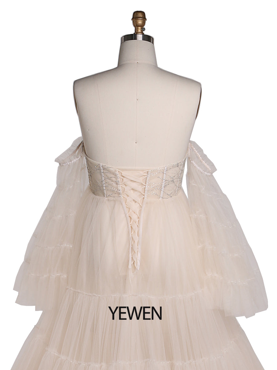 Elegantes Umstandskleid aus Tüll mit Glitzersteinen für die Fotografie, Fotoshooting-Kleid für Frauen, YW220411 