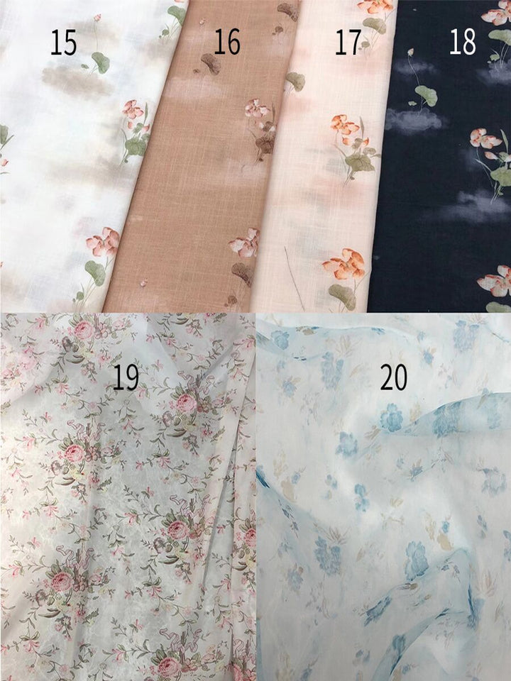 A Line , Floor Length , Printing Floral Prom Dress , Photo Shoots Dress