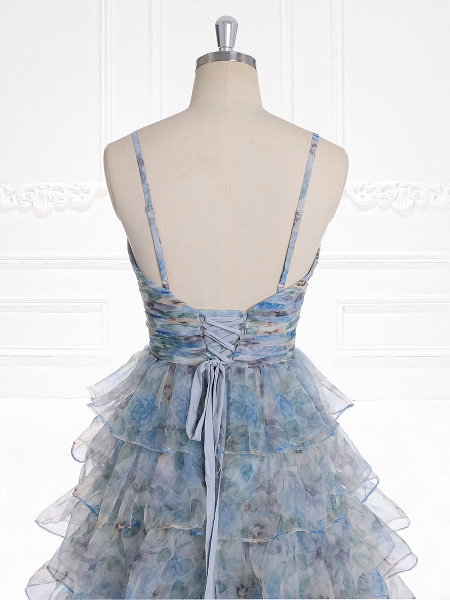 Gestuftes Ballkleid mit mehrlagigen Rüschen, Frühlings-, Strand- und Urlaubskleid, ärmellos, Fotoshooting-Kleid YW231109 